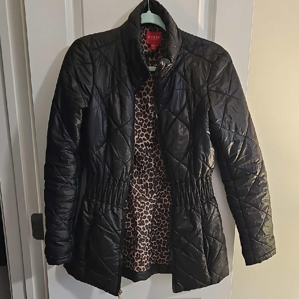 Guess Black Quilted Puffer Jacket